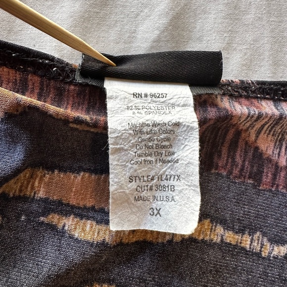 PERSEPTION WOMEN ANIMAL PRINT PULLOVER TOP BLOUSE SZ 3X - Picture 7 of 9